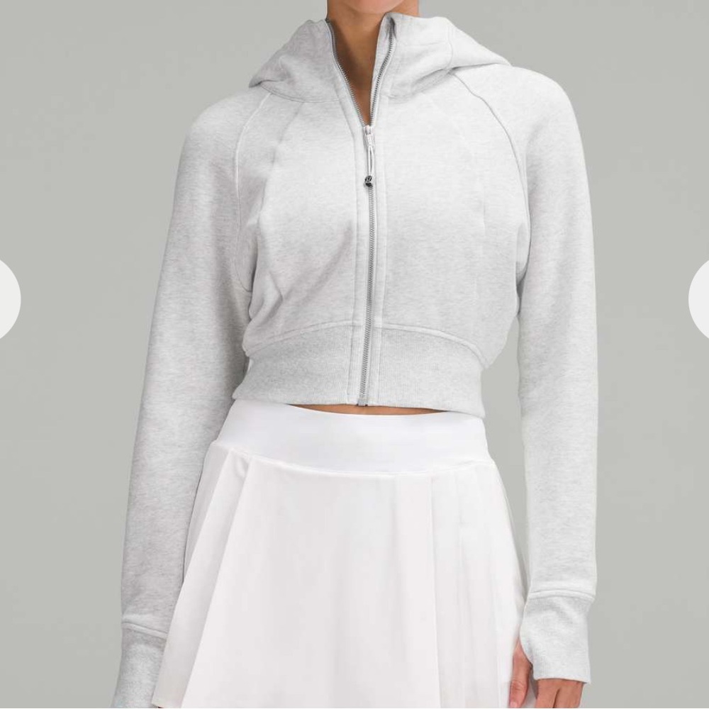 lululemon athletica Light Gray Cropped Zip Hoodie
